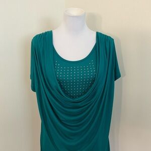 NWT Lavish Teal Short Sleeve Top